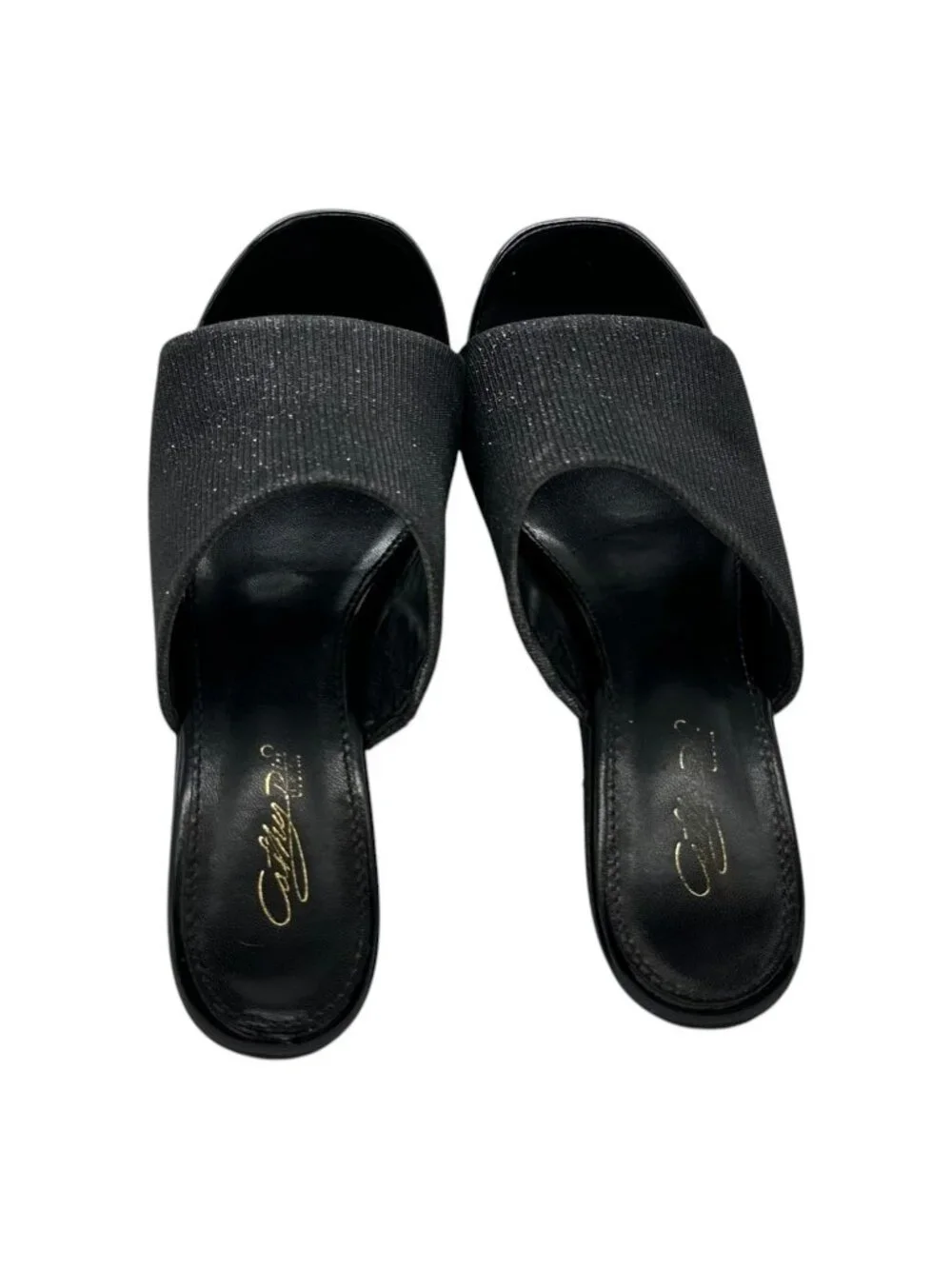 Cathy Din Arora-6 Platform Glitter Mule Sandals 8.5 Slide Shimmer Chunky Y2K